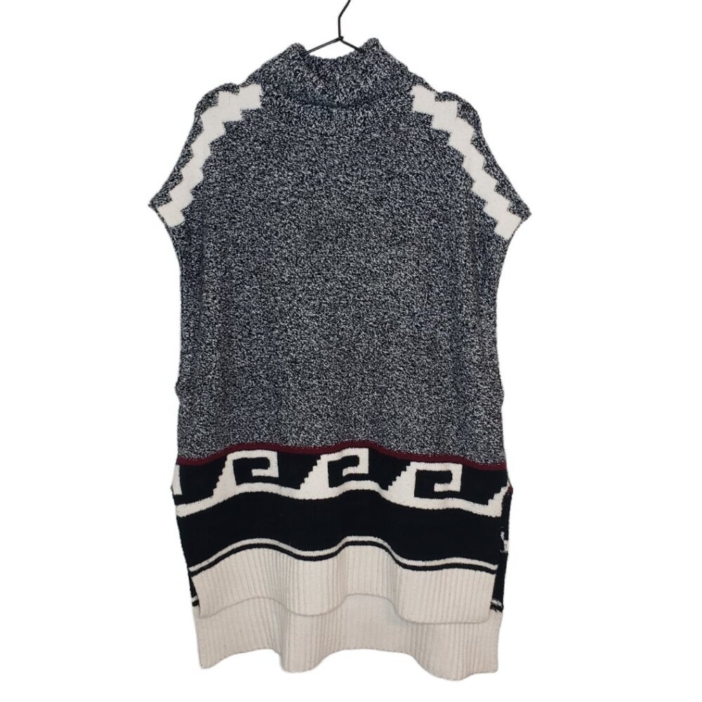 LOFT Women's L/XL Aztec Turtleneck Tunic/Poncho(1859)